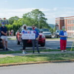 protesters at Morgantown High School